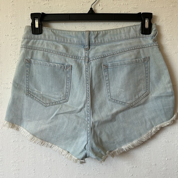 BCBGeneration Light Blue Denim Hight Waist Shorts - Picture 9 of 9